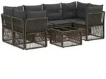 Gartensofa-set 7 Stk. Grau Poly-rattan Vidaxl