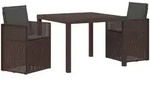 Garten Essgruppe 3 Stk. Braun Und Anthrazit Pp Vidaxl