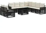 Gartensofa-set 10 Stk. Schwarz Und Cremewei&szlig; Poly-rattan Vidaxl