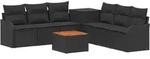 Sofa Set 8 Stk. Schwarz Polyrattan Und Stahl Vidaxl