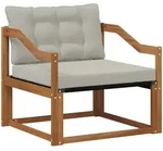 Outdoor-sofagarnitur Massives Akazienholz Und Textilene Natur Vidaxl