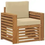 Vidaxl Outdoor Sofa Set Solid Acacia Wood And Polyester