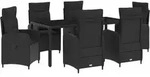 Outdoortisch-set 7 Stk. Schwarz Poly-rattan Vidaxl