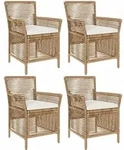 Vidaxl Outdoor Chair 4 Pcs Beige And Cream Poly Rattan