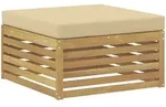 Outdoor-fu&szlig;hocker Massivholz Akazie Wei&szlig; Vidaxl