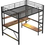 Hochbett Doppelbett Mit Usb, Steckdose, Led, Schreibtisch Und Regal 140&times;200...