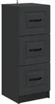 Vidaxl Drawer Cabinet Black 33 X 34.5 X 87 Cm Engineered Wood