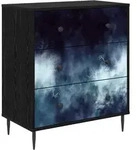Kommode Raalte Blaue Marmorierung 66 X 36,5 X 76 Cm Vidaxl