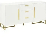 Sideboard Mit 2 T&uuml;ren, 3 Schubladen Und Verstellbaren Einlegeb&ouml;den, Aus Mdf,...