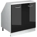 Dachschr&auml;genschrank Rion, Schwarz Hochglanz, 80 X 81.6 Cm Mit 2 T&uuml;ren,