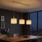 Led H&auml;ngeleuchte Pendelleuchte Wohnzimmerlampe 3-flammig Sand Metall H 120 Cm