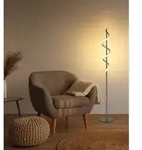 Led Stehleuchte Stehlampe Wohnzimmerlampe Fu&szlig;schalter Beige Metall H 140 Cm