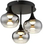 Led Deckenlampe Deckenleuchte Wohnzimmerlampe Warmwei&szlig; Schwarz Metall H 28,5 Cm