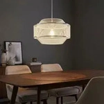 Led Pendelleuchte H&auml;ngeleuchte Esszimmerlampe Gitteroptik Silber Metall D 45 Cm