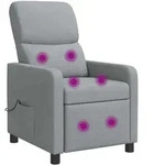 Massage Relaxsessel Hellgrau Stoff Vidaxl