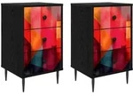 Nachttisch Heesch 2 Stk. Schwarz Eichen-optik 36 X 33 X 61 Cm Vidaxl