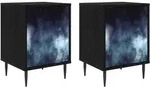 Nachttisch Raalte 2 Stk. Schwarz Eichen-optik 36 X 33 X 51 Cm Vidaxl