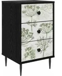 Nachttisch Gotha Schwarz Eichen-optik 36 X 33 X 61 Cm Vidaxl