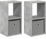 Vidaxl Bedside Table 2 Pcs Concrete Grey 25.5 X 22 X 49.5 Cm