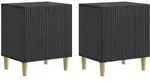 Vidaxl Bedside Cabinet 2 Pcs Black 43 X 34.5 X 50 Cm Engineered Wood