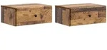 Wandmontierter Nachttisch 2 Stk. Altholz 49 X 34,5 X 20 Cm Vidaxl