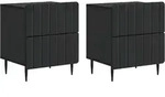Vidaxl Bedside Cabinet 2 Pcs Black 43 X 34.5 X 49.5 Cm Engineered Wood