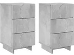 Nachttisch 2 Stk. Betongrau 33,5 X 34,5 X 60 Cm Holzwerkstoff Vidaxl