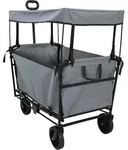 Vidaxl Folding Shopping Trolley With Breaks Grey 105 X 56.5 X 116 Cm