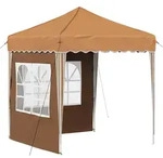 Vidaxl Pop-up Party Tent 195 X 195 X 245 Cm Beige Oxford Fabric