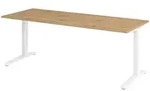 B&uuml;m&ouml; Schreibtisch Serie-xb Rechteck: 200 X 80 Cm Asteiche Wei&szlig;