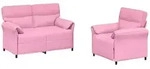 Sofa Set 2 Stk. Rosa Stoff Vidaxl