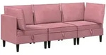 Wohnzimmergarnitur 3 Stk. Rosa Samt Vidaxl