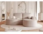 Ecksofa Designersofa Sofa Arlet In Stoff Riviera Beige Ottomane Rechts
