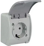 Koala Einzelsteckdose Schukon/t Ip44 Esche Mit Graphitklappe Vg 181-08 61.392