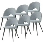 Esszimmerstuhl Karijoki 6er Set Webstoff Grau [en.casa]