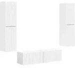 Vidaxl Tv Cabinet Set 6 Pcs White Engineered Wood