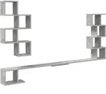 Vidaxl Wall-mounted Tv Shelf Concrete Grey 180 X 15 X 94 Cm