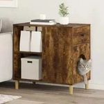 Katzenhaus Ger&auml;ucherte Eiche 72 X 42,5 X 70 Cm Holzwerkstoff Vidaxl
