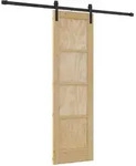 Vidaxl Sliding Door 61 X 198.5 Cm Solid Pine Wood Natural And Black
