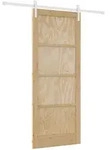 Vidaxl Sliding Door 86 X 211 Cm Solid Pine Wood Natural And White