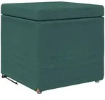 Hocker Dunkelgr&uuml;n 41 X 41 X 40 Cm Stoff Und Pressholz Vidaxl