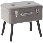 Hocker Mit Stauraum Mallard Samtstoff Grau