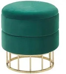 Pouf Mit Stauraum Elgin Samtstoff Dunkelgr&uuml;n