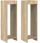 Vidaxl Plant Stand 2 Pcs Sonoma Oak 30 X 30 X 100 Cm Engineered Wood