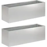Garten-pflanzgef&auml;&szlig; 2 Stk. Silber 60 X 20 X 20 Cm Vidaxl