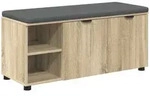 Vidaxl Hall Bench With Cushion With Shelf Sonoma Oak 100 X 38 X 46 Cm