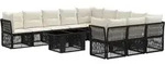 Gartensofa-set 12 Stk. Schwarz Poly-rattan Vidaxl