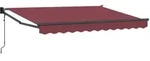 Ausziehbare Markise Bordeauxrot 3,5 X 2 M Polyester Und Metall Vidaxl