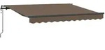 Ausziehbare Markise Taupe 400 X 300 Cm Stoff Und Aluminium Vidaxl