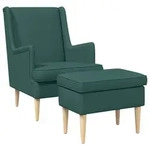 Sessel Mit Fu&szlig;hocker 2 Stk. Dunkelgr&uuml;n Stoff Vidaxl